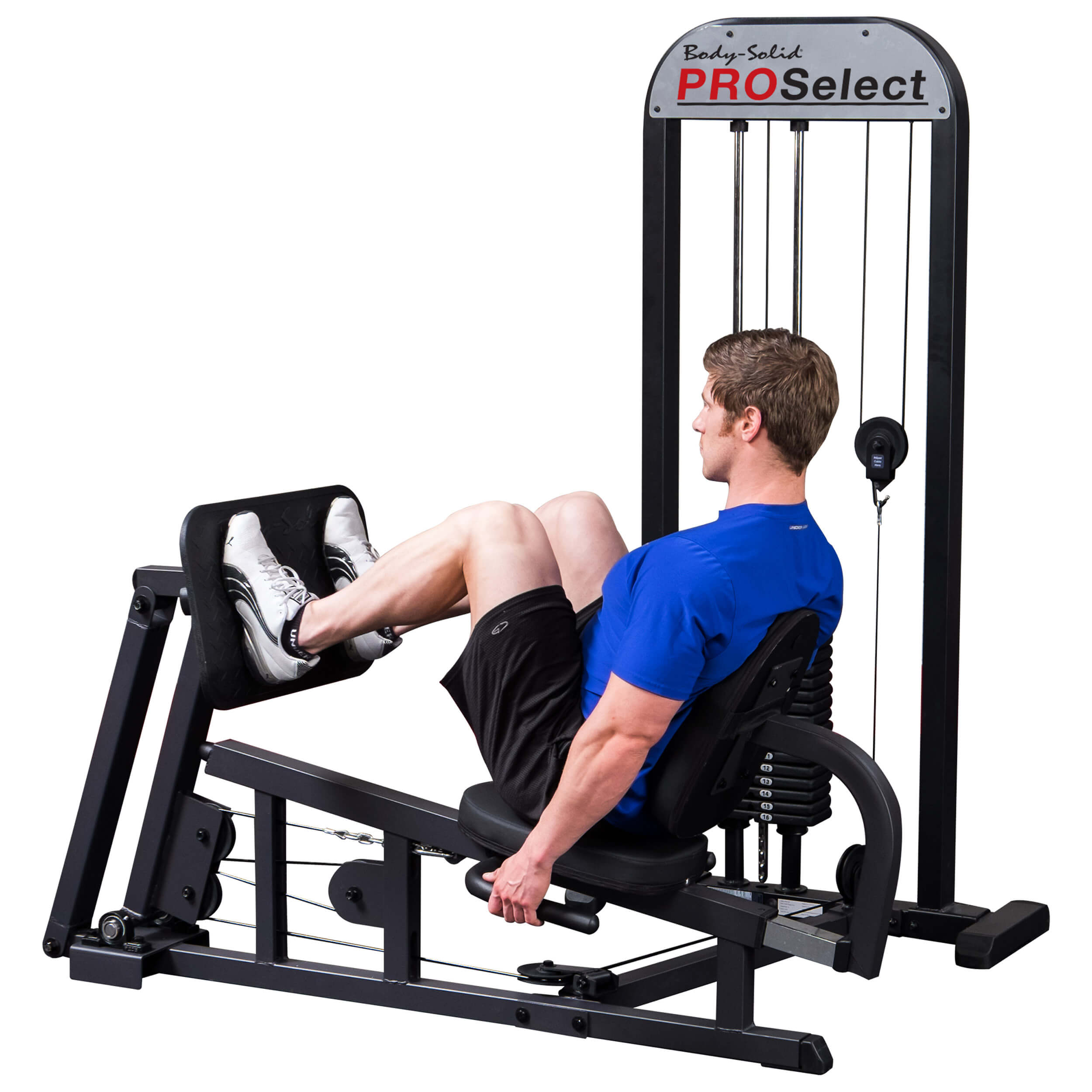 Body-Solid Pro Select Leg Press, 210lb Stack  Pivoting Press Plates