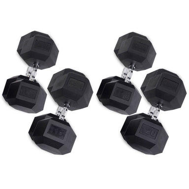 Body-Solid 105-120 lb. Rubber Hex Dumbbell Set SDRSHEAVY