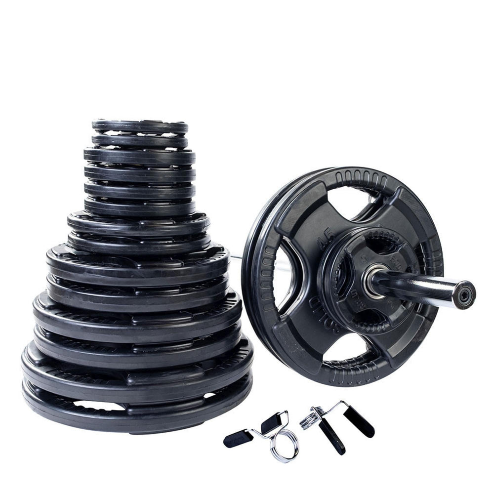 Body-Solid 400 lb. Olympic Rubber Grip Weight Set OSR400B