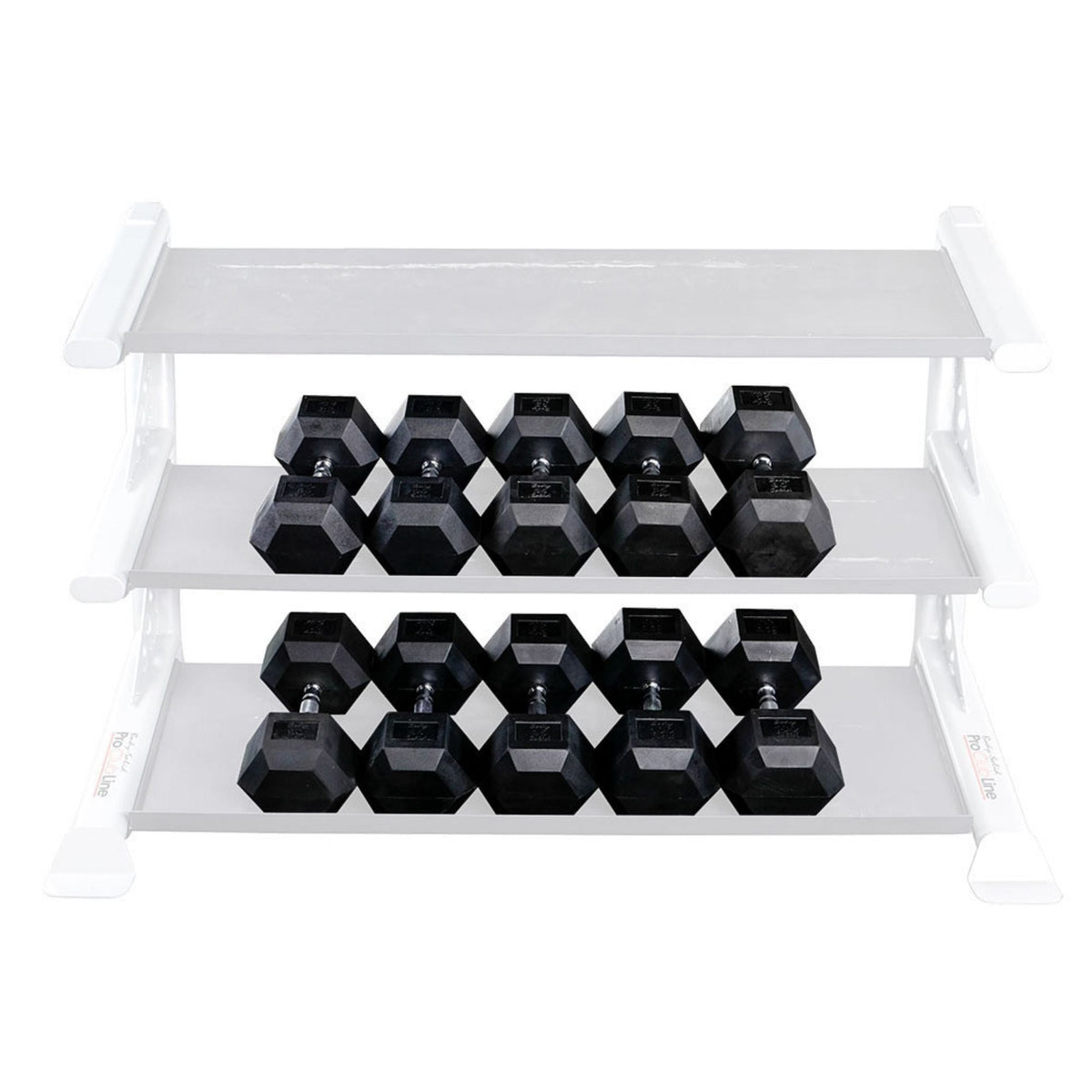 Body-Solid 80-100 lb. Rubber Hex Dumbbell Set SDRS900