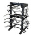 Body-Solid Accessory Rack SAR100 Body-Solid Pro Club Line accessory rack fully loaded with various chrome and black cable machine attachments.