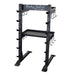 Body-Solid Accessory Rack SAR100 Empty Body-Solid Pro Club Line accessory rack with two flat storage shelves and multiple side hooks for organizing gym attachments.