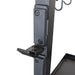Body-Solid Accessory Rack SAR100 Upper shelf of Body-Solid Pro Club Line accessory rack with visible logo and multi-level hook design for attachment storage.