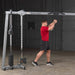 Body-Solid Cable Crossover GDCC250B Overhead cable press workout on  dual adjustable pulley system