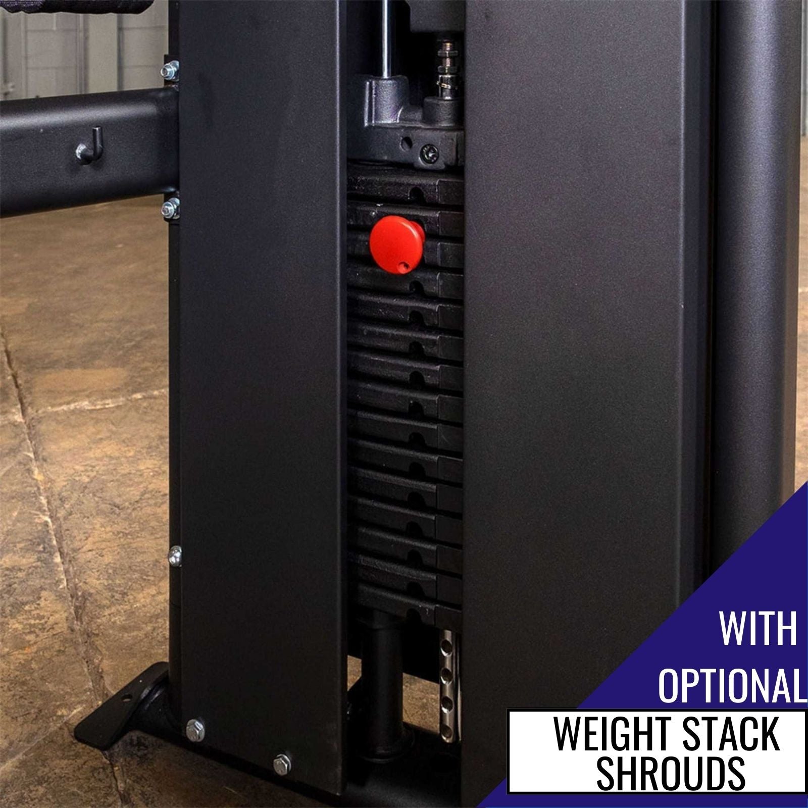 Body-Solid GFT100 Functional Trainer GFT100 Weight Stack Shrouds close up