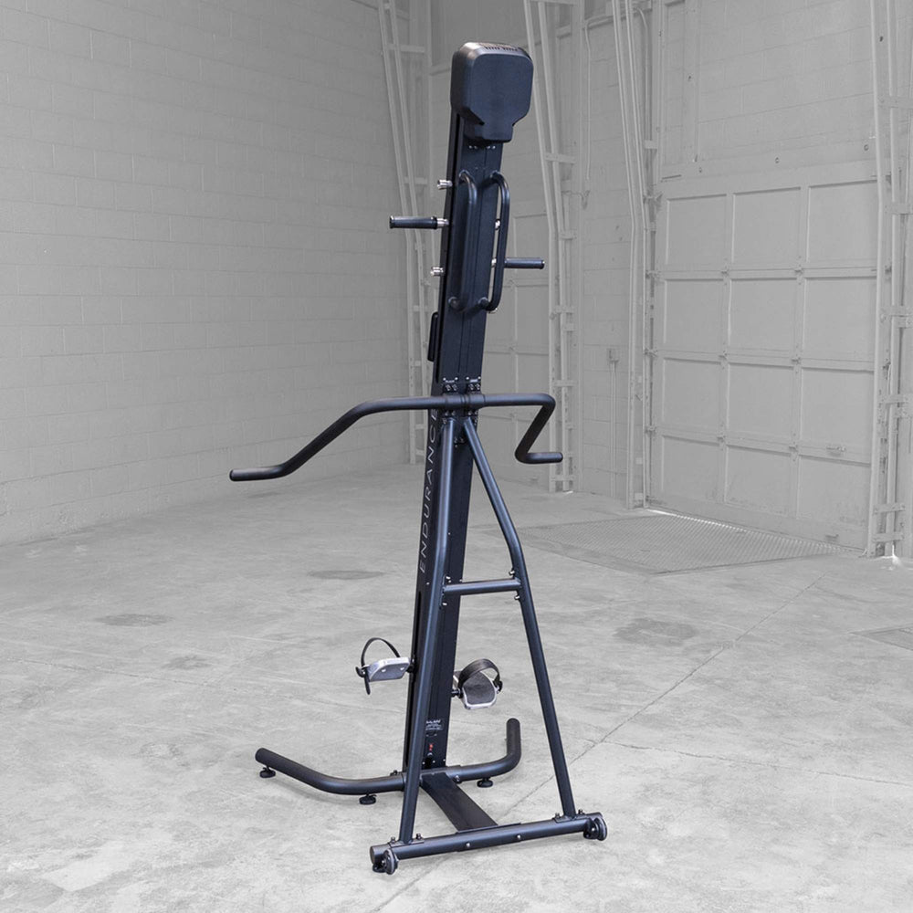 Body-Solid Climber Endurance CL300 Rear view of  highlighting support frame and foot pedals
