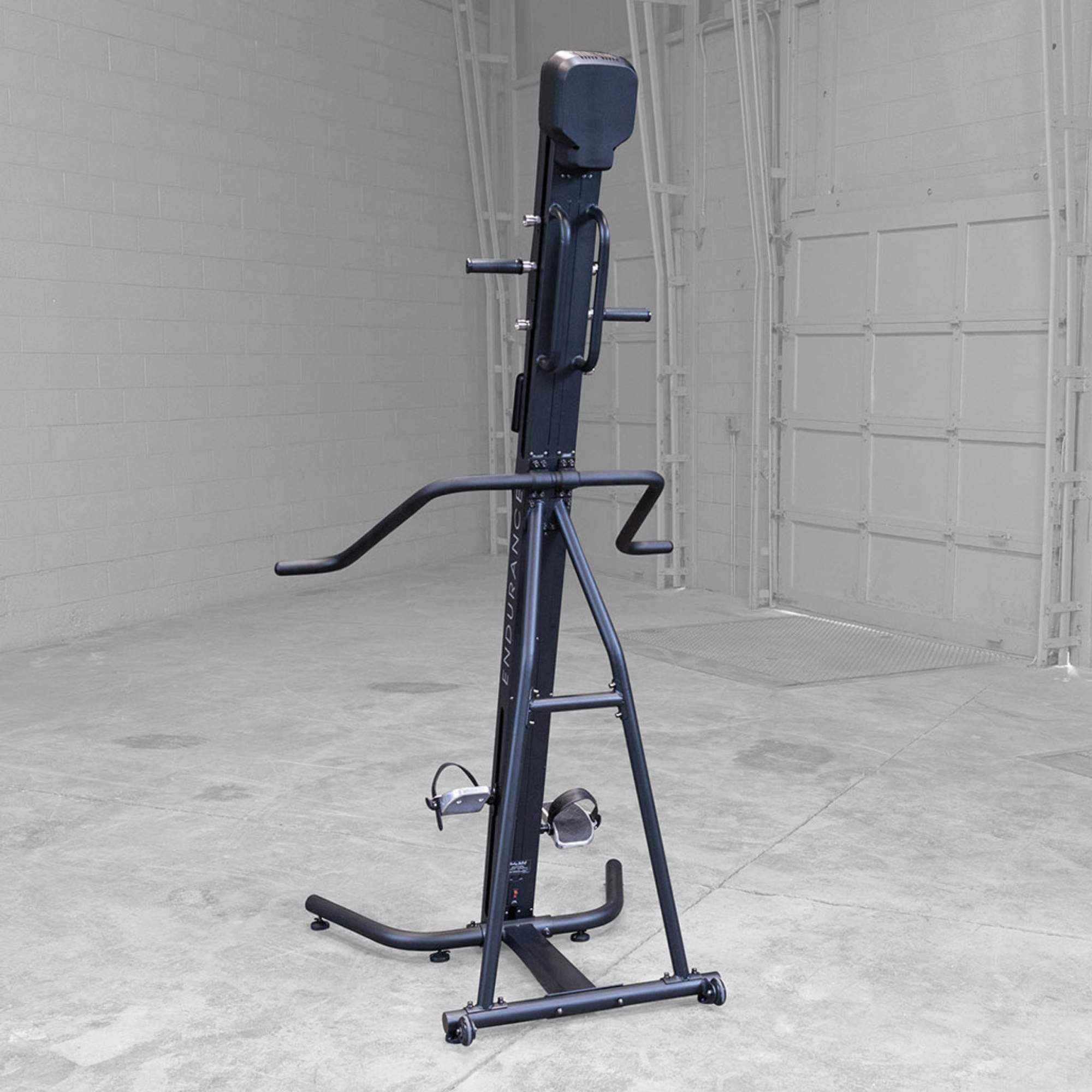 Body-Solid Climber Endurance CL300 Rear view of  highlighting support frame and foot pedals
