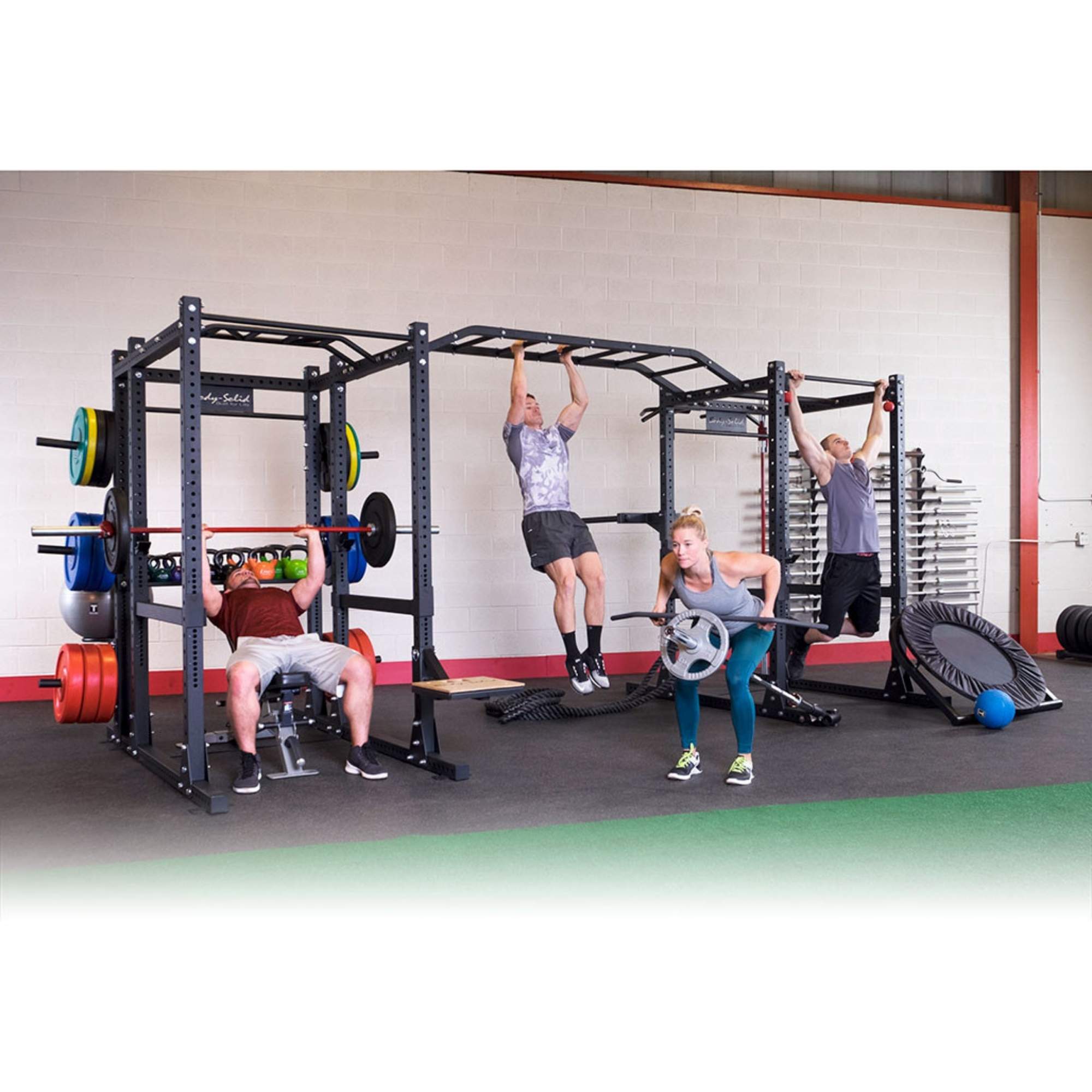 Body-Solid Commercial Double Power Rack Package SPR1000DB With Action