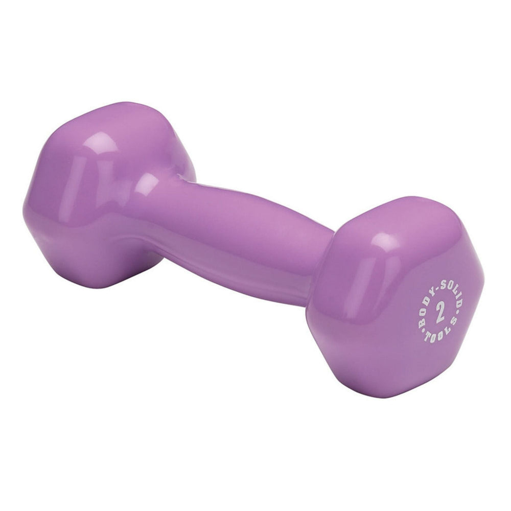 Body-Solid Commercial Vinyl Dumbbell Package GDR500 Dumbbell Light violet