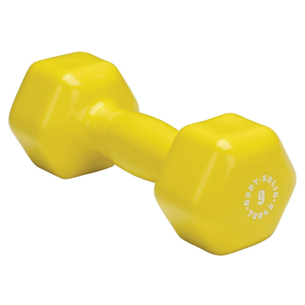 Body-Solid Commercial Vinyl Dumbbell Package GDR500 Dumbbell Yellow