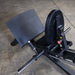 Body-Solid Compact Leg Press GCLP100 Angled diamond footplate on Body-Solid compact leg press