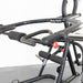 Body-Solid Corner Leverage Gym GLGS100B Detailed view of upper handles and frame with Body-Solid logo, showing padded grips and adjustable press arms.
