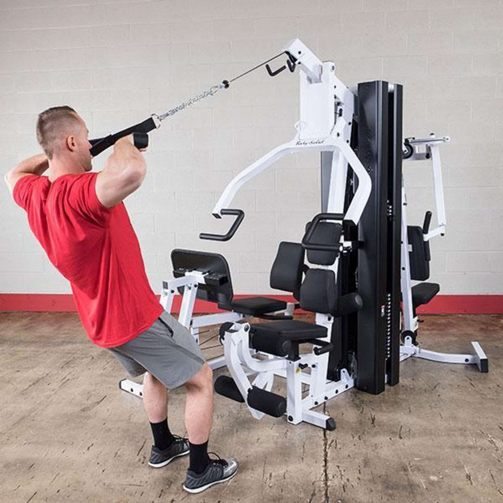 Body-Solid Dual Stack Home Gym with Leg Press EXM3000LPS  Bicep Curls