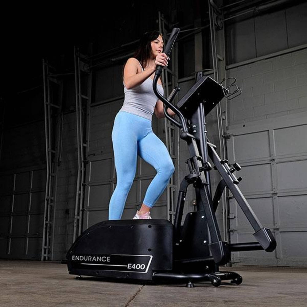 Body-Solid Endurance Center Drive Elliptical Trainer with Adjustable Stride Patented Center Drive With Action