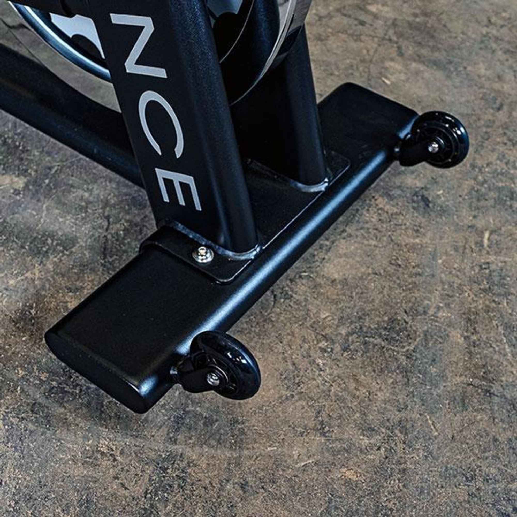 Body-Solid Endurance Indoor Cycle ESB250 Front transport wheels on  spin cycle