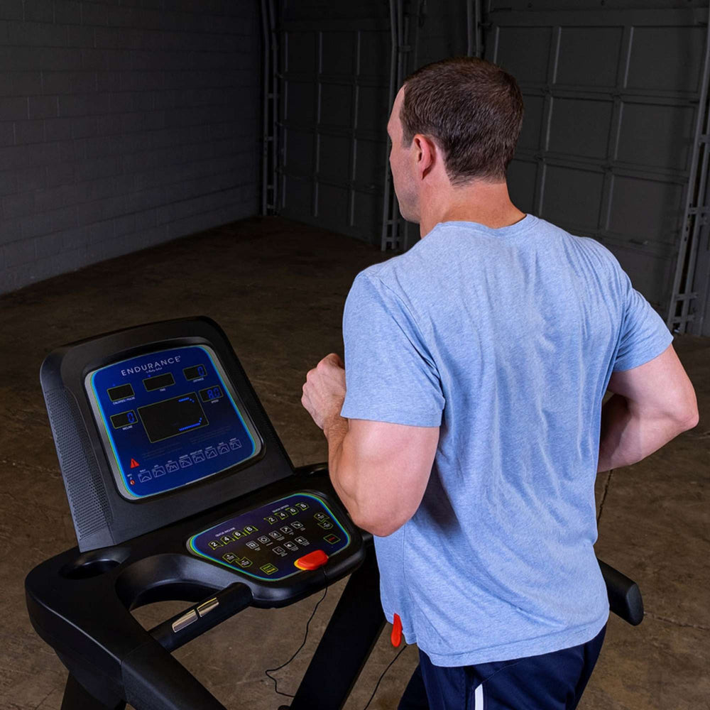 Body-Solid Endurance T25 Folding Treadmill T25 Close up assembled