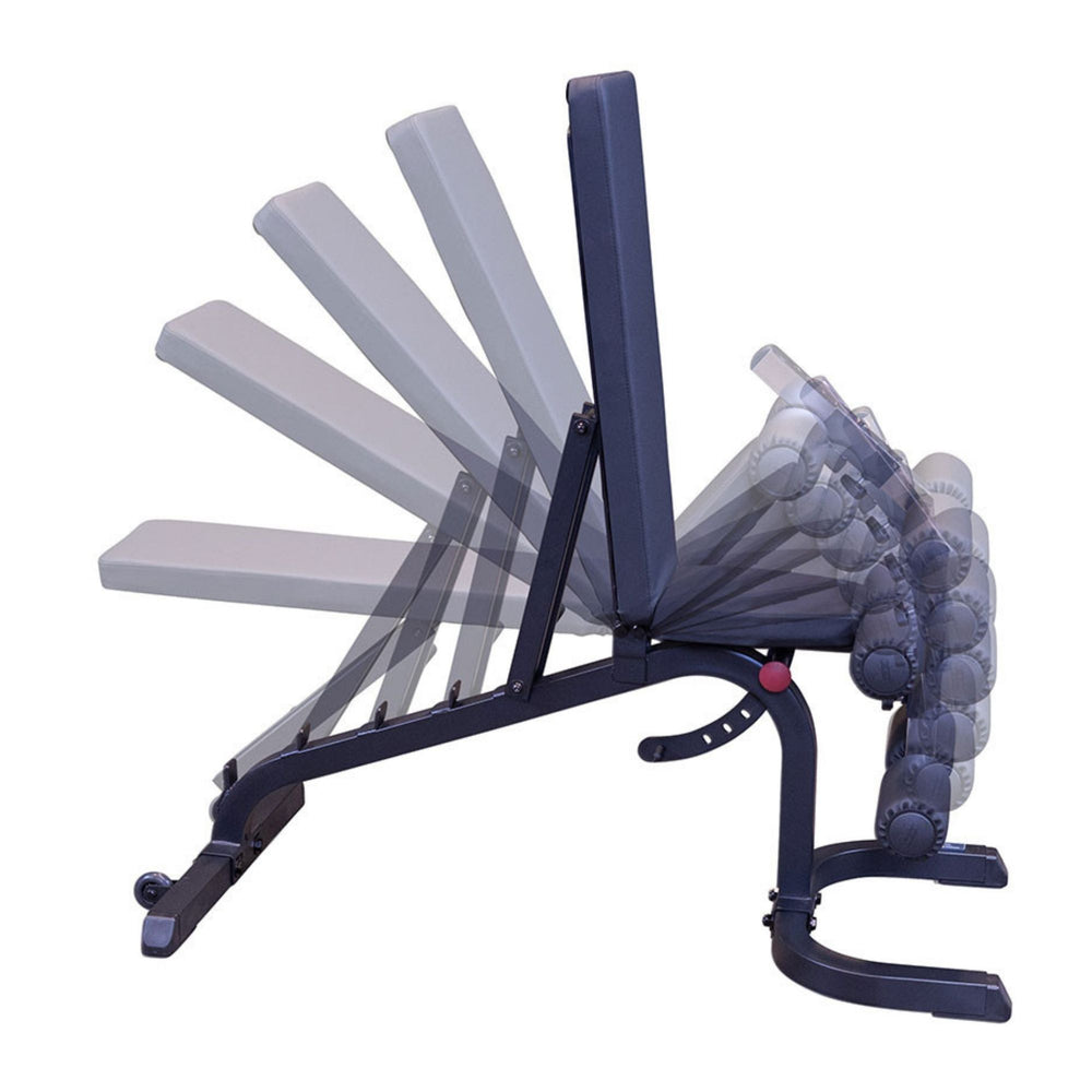 Body-Solid Flat Incline Decline Bench GFID31  Backrest adjustment demonstration on a Body-Solid multi-position weight bench