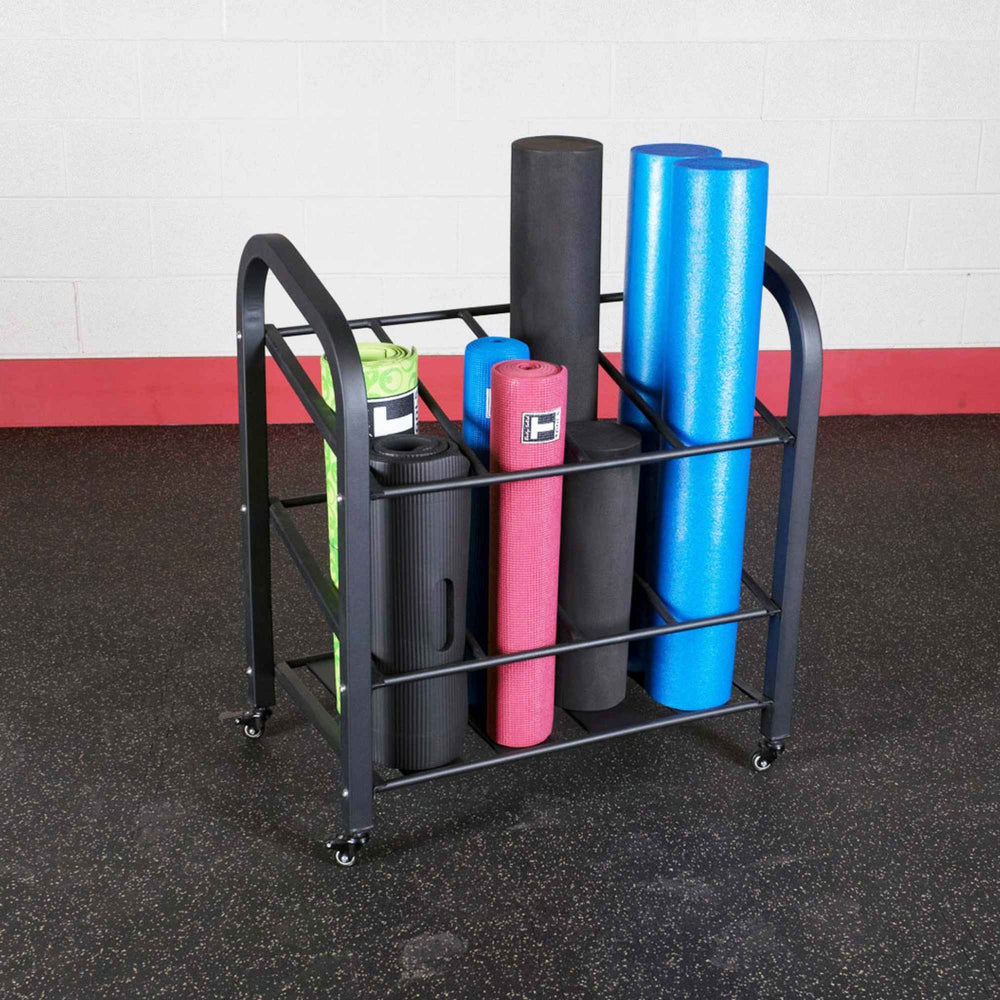 Body-Solid Foam Roller Yoga Mat Rack GYR500 Mat/Roller Storage Studio and Commercial Use