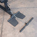 Body-Solid Lat Machine With Weight Stack GLM85B Close-up of low row handle and foot platform