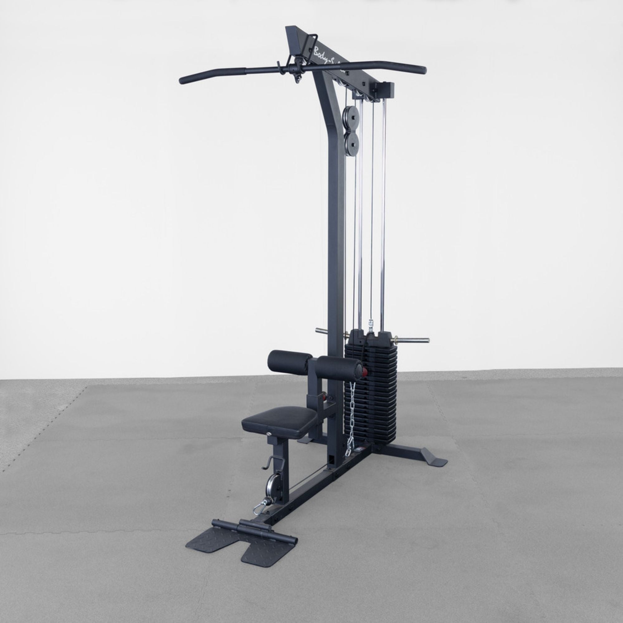 Body-Solid Lat Machine With Weight Stack GLM85B with weight stack installed