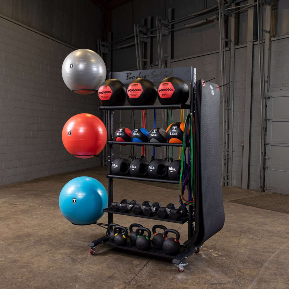Body-Solid Multi Storage Tower GAR250 BANDS AND RESITANCE BALLS