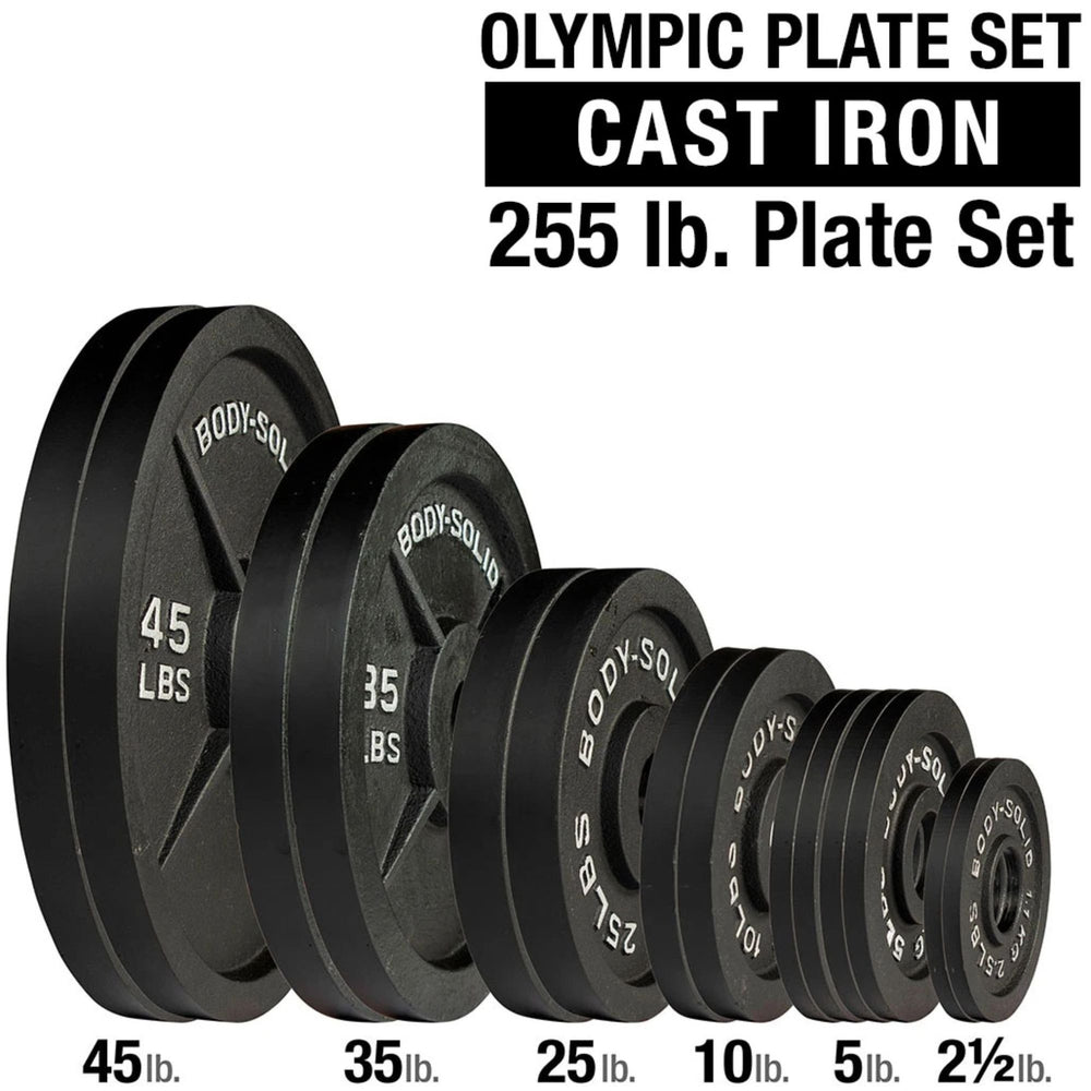 Body-Solid_Olympic_255_lb._Set_of_Cast_Iron_Plates_OSB255