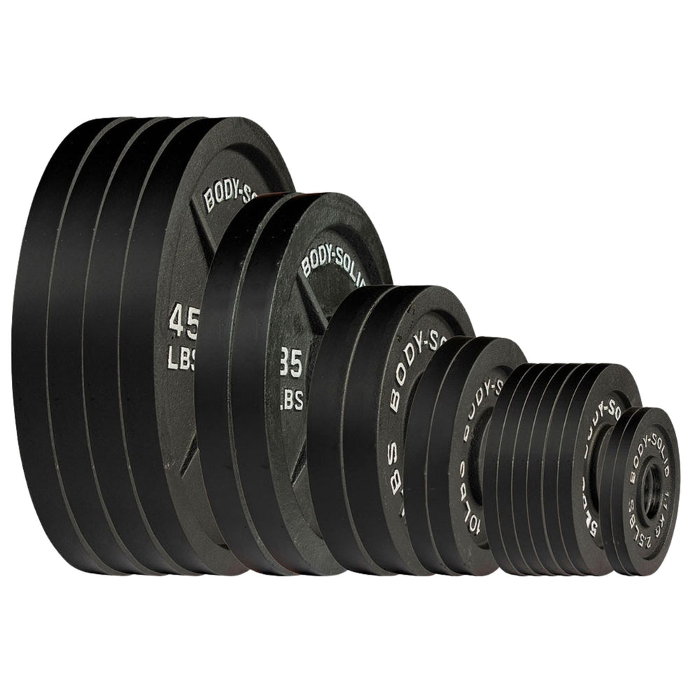 Body-Solid Olympic 355 lb. Set of Cast Iron Plates OSB355-SP black