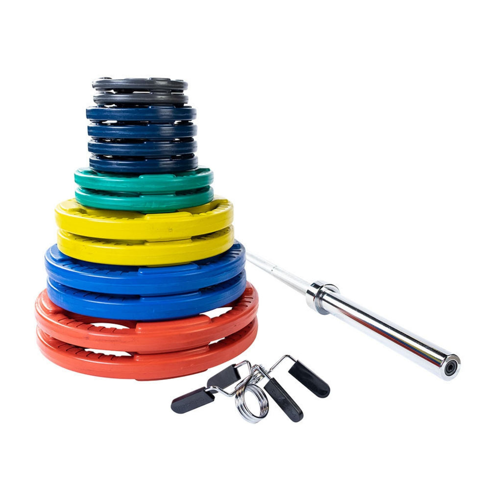 Body-Solid Olympic Color Rubber Grip Weight Set 300 Ib Set ORC300S