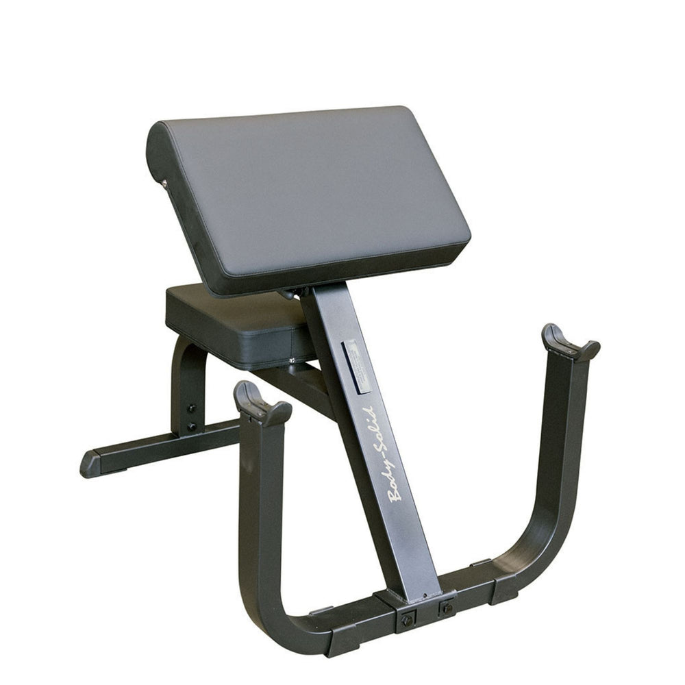 Body-Solid Preacher Curl Bench GPCB329B White Background