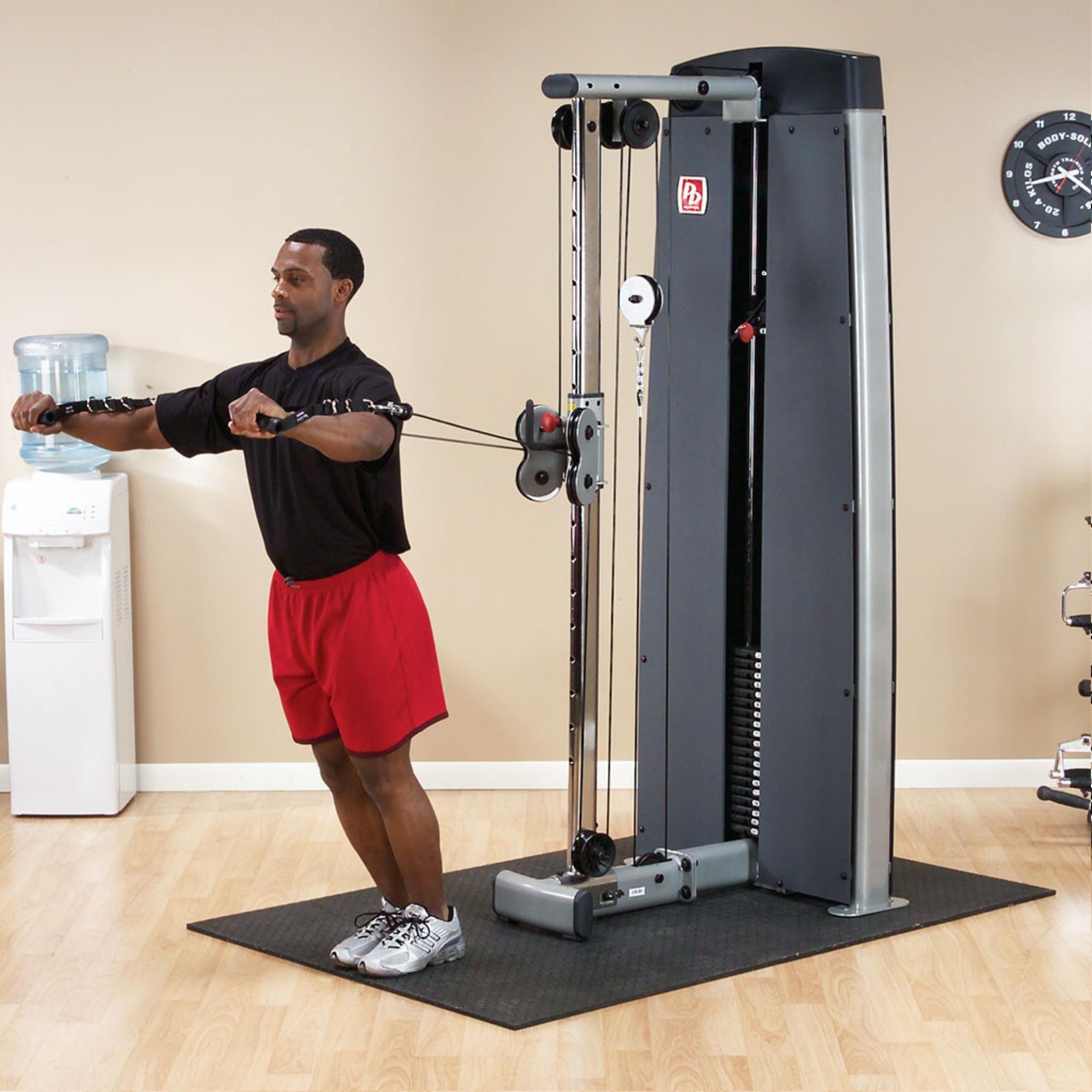 Body-Solid ProDual Cable Column Machine with Weight Stack DPCCSF Chest Fly