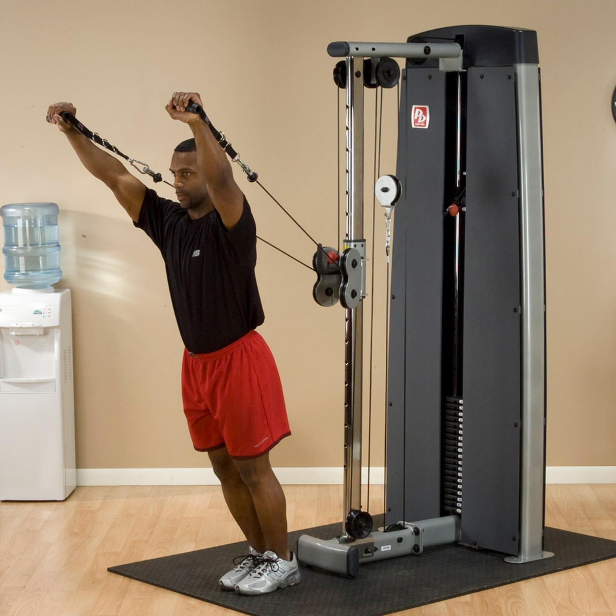 Body-Solid ProDual Cable Column Machine with Weight Stack DPCCSF upper Chest Fly