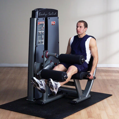 Body-Solid ProDual Leg Extension Curl Machine with Weight Stack DLECSF Seated leg extension exercise using leg machine for lower body