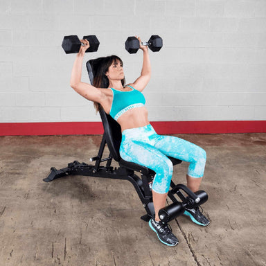 Body-Solid Pro ClubLine Adjustable Bench SFID425 a girl user is performing on bench