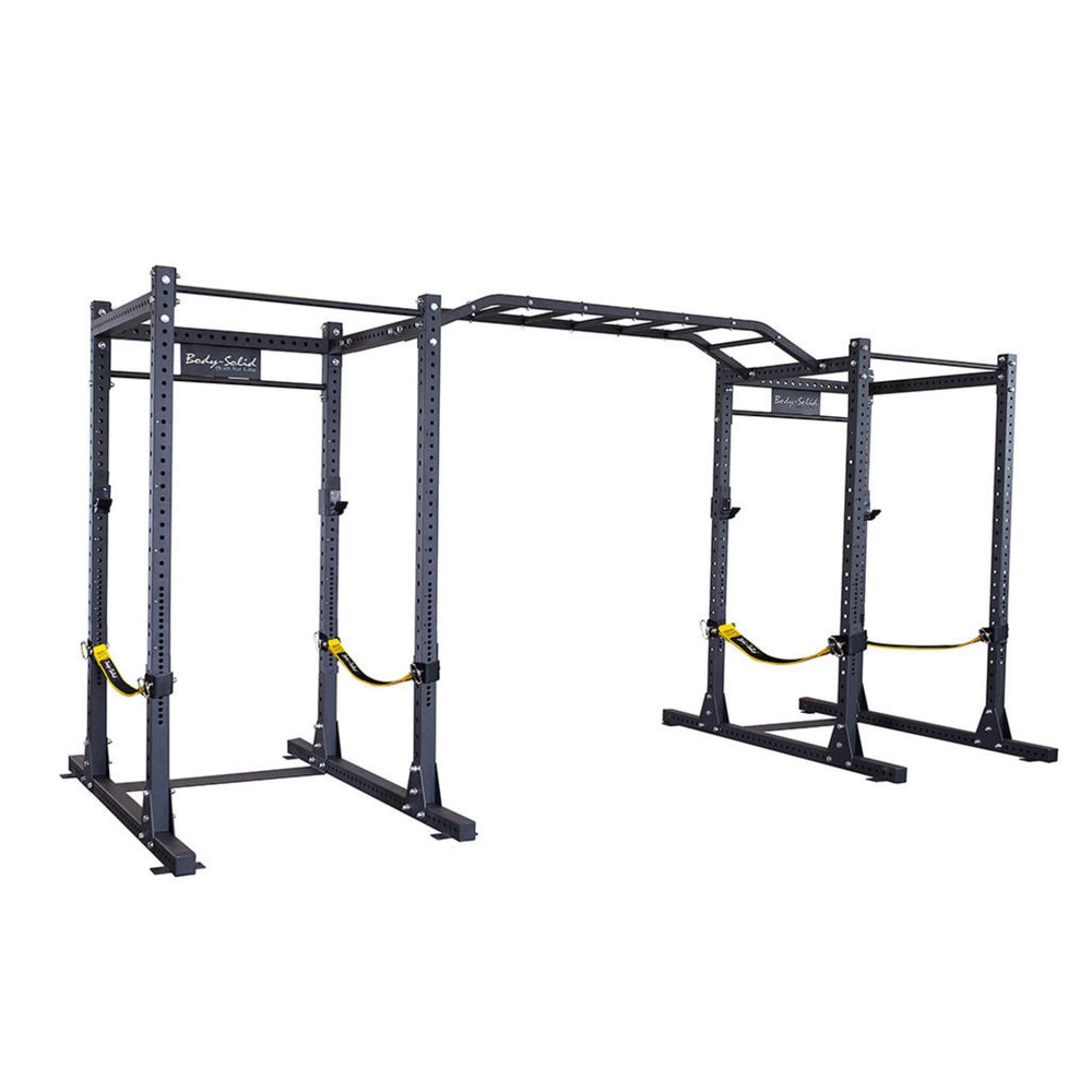 Body-Solid Pro ClubLine Double Power Racks with Monkey Bars and Safety Straps SPR1000SSDB