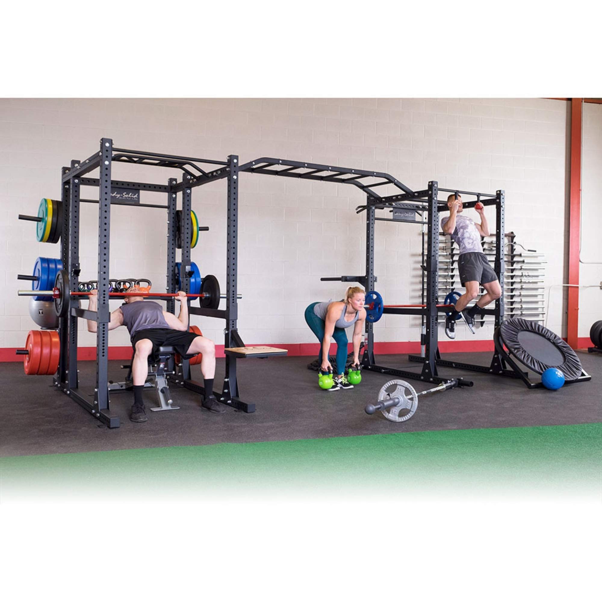 Spr Rack Row Guard Body-Solid SPR1000SSDB Double Rack | With Safety Straps & Monkey Bar ...