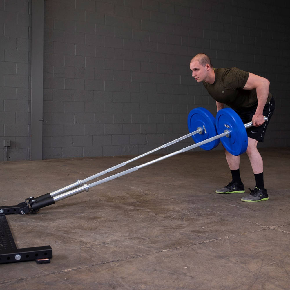 Body-Solid Pro ClubLine Dual T-Bar Row Attachment SPRTB with a user performing
