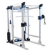 Body-Solid Pro ClubLine Functional Trainer Attachment SPRFTS Body-Solid Pro ClubLine SPRFTS functional trainer attachment shown fully assembled on a power rack with dual weight stacks, pulleys, and cable attachments.
