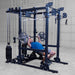 Body-Solid Pro ClubLine Functional Trainer Attachment SPRFTS Man performing incline bench press with barbell inside Body-Solid Pro ClubLine SPRFTS power rack functional trainer.
