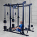 Body-Solid Pro ClubLine Functional Trainer Attachment SPRFTS Man performing seated cable row exercise on Body-Solid SPRFTS functional trainer attachment for back strengthening.
