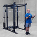 Body-Solid Pro ClubLine Functional Trainer Attachment SPRFTS Man performing standing cable bicep curls on Body-Solid SPRFTS functional trainer attachment for arm strength training.
