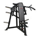 Body-Solid Pro ClubLine LVSP Leverage Shoulder Press LVSPB Leverage Shoulder Press machine in black finish with multiple grip handles and plate-loaded weight horns.
