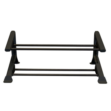Body-Solid Pro ClubLine Modular Storage Rack with Medicine Ball Tiers SDKR500MBX Empty three-tier black steel rack for storing dumbbells, kettlebells, or medicine balls.

