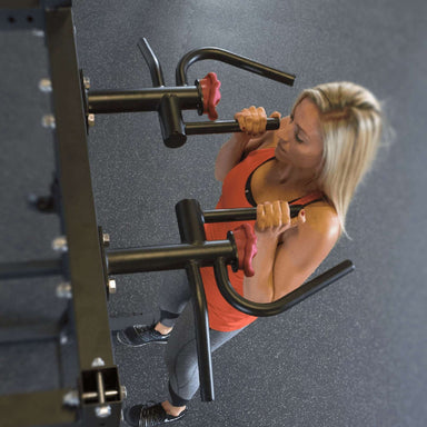 Body-Solid Pro ClubLine Multi Grip Pull Up Attachment SPRMGC user performing Top view