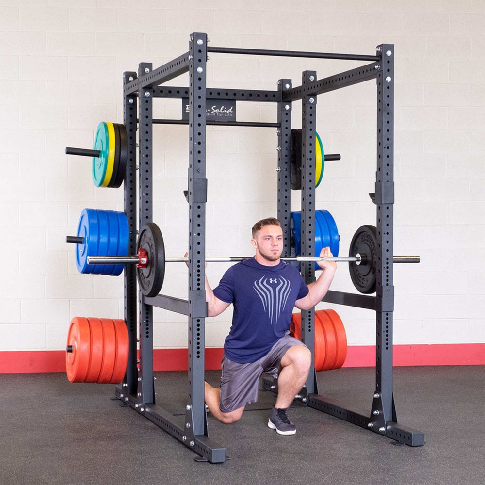 Body-Solid Pro ClubLine SPR1000 Power Rack with Rear Extension SPR1000BACK exercise position