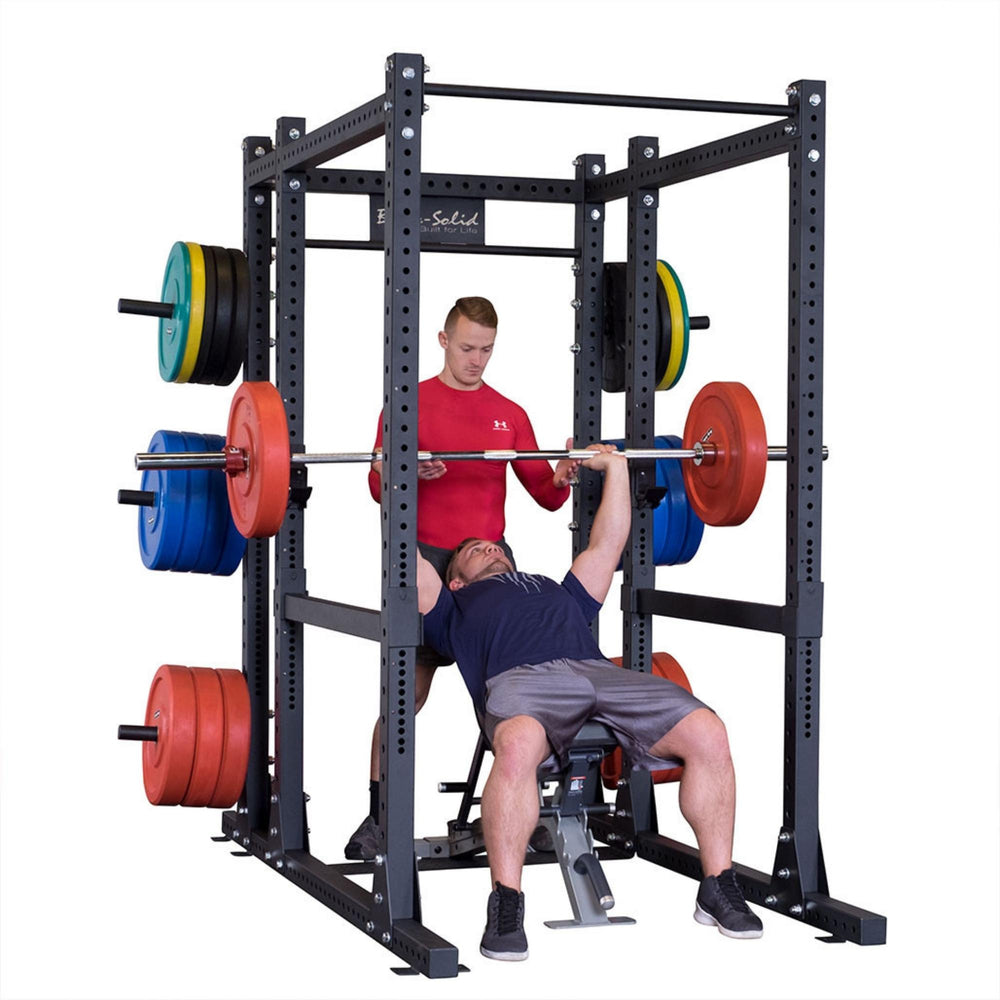 Body-Solid Pro ClubLine SPR1000 Power Rack with Rear Extension SPR1000BACK with Spotter