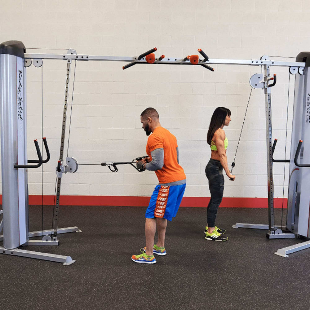 Body-Solid Pro ClubLine Series 2 Cable Crossover S2CCO  Dual user tricep and row exercise on crossover machine