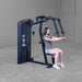 Body-Solid Pro ClubLine Series 2 Pec Delt S2PECX Woman using Body-Solid ProClub Line pec deck machine with arms extended forward during chest fly exercise