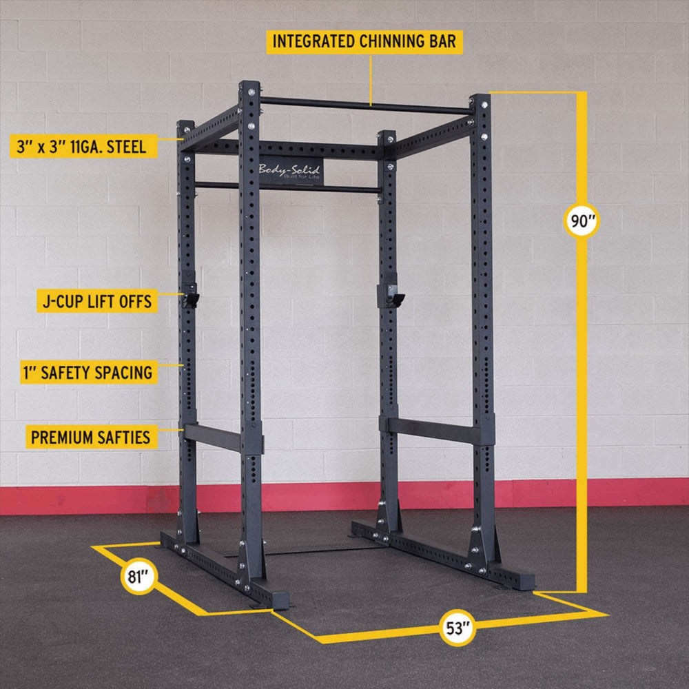 Body-Solid Pro Club Line Power Rack SPR1000 measurement