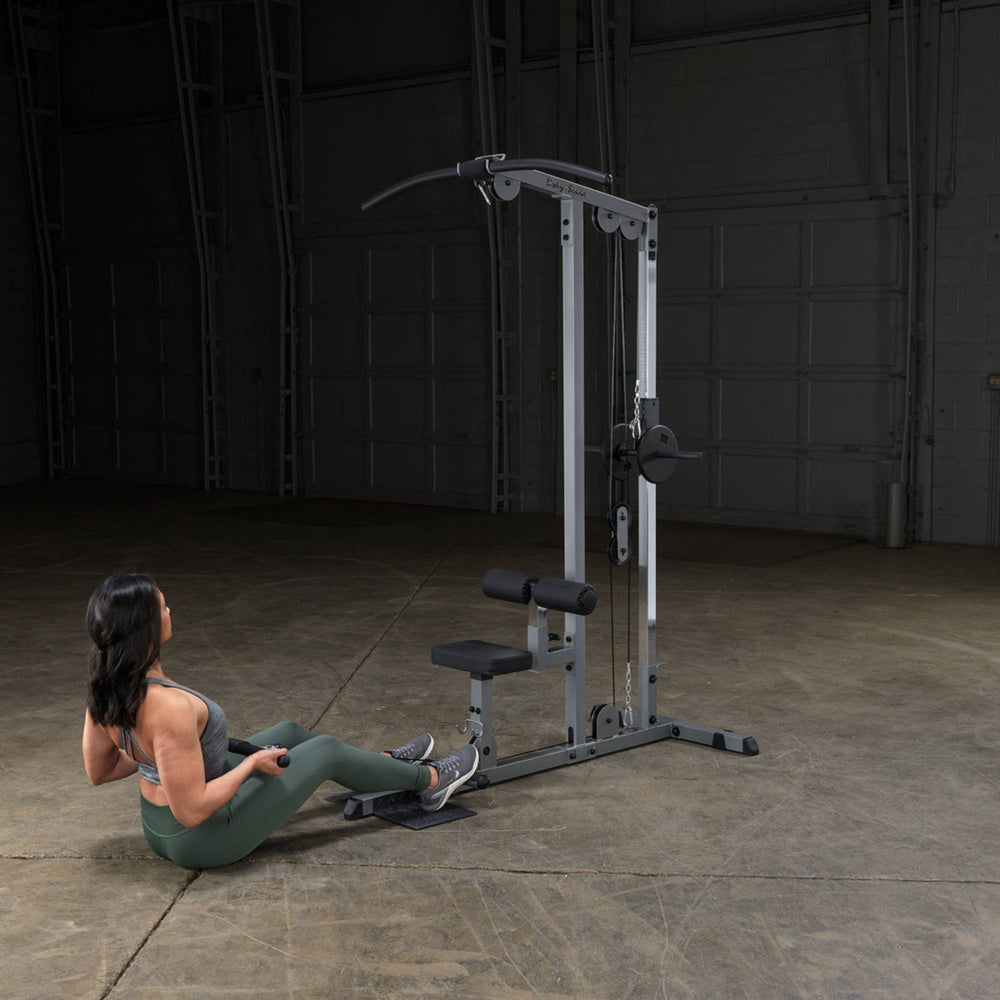 Body-Solid Pro Lat Pulldown Low Row Machine GLM83 girl Seated Row 