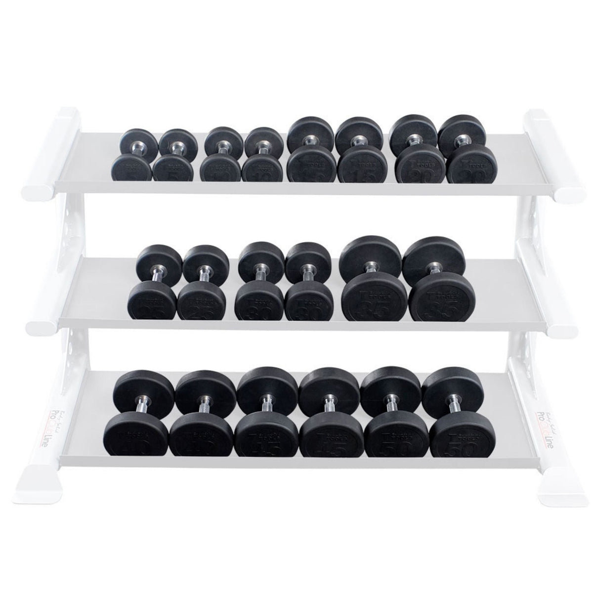 Body-Solid Rubber Round Dumbell 5-50lb pairs SDPS550